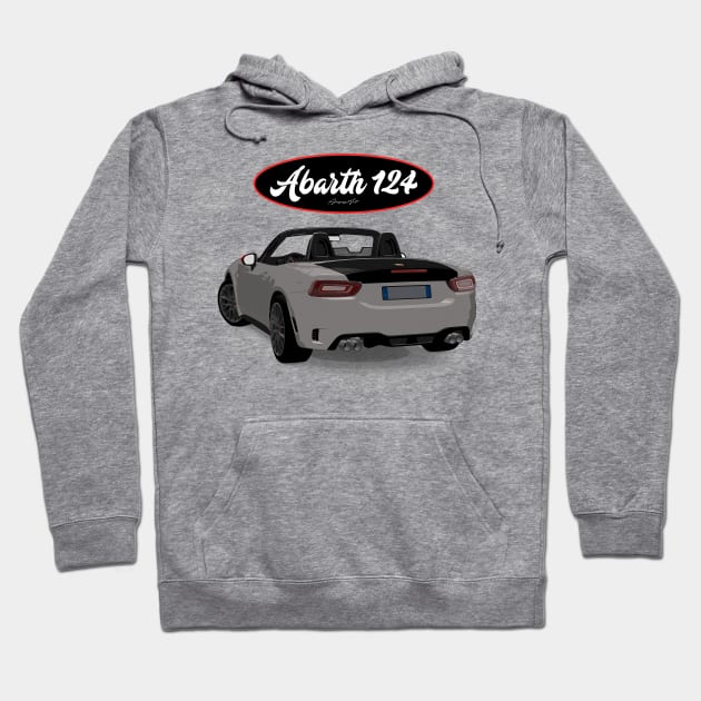 ABARTH 124 Bianco back Hoodie by PjesusArt